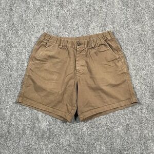 Bearbottom Shorts Mens Large Brown 7" Flat Front Elastic‎ Waist Chino Preppy